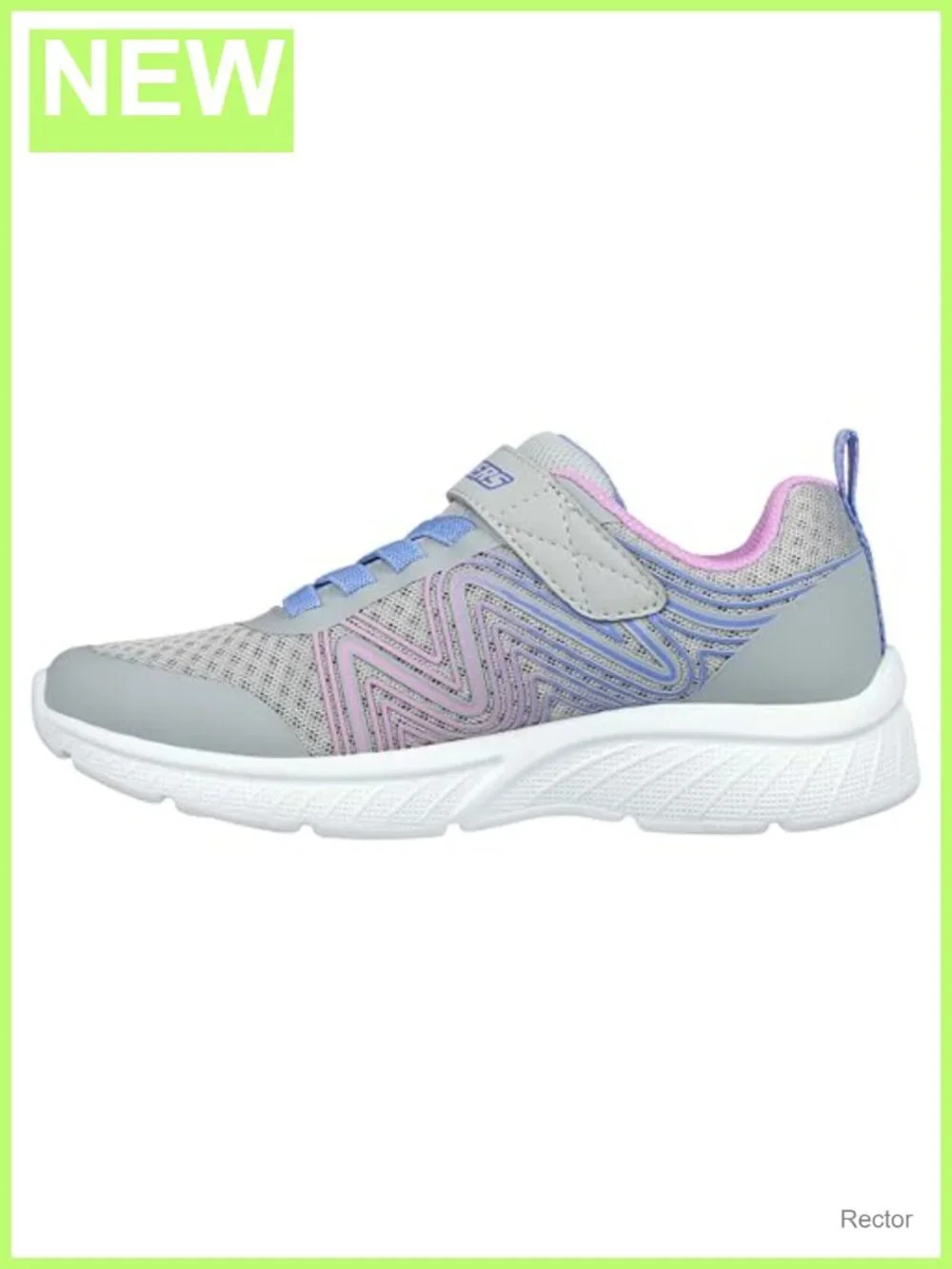 Girls Lightweight Sneakers Stretch Lace Hook & Loop Athletic Shoes